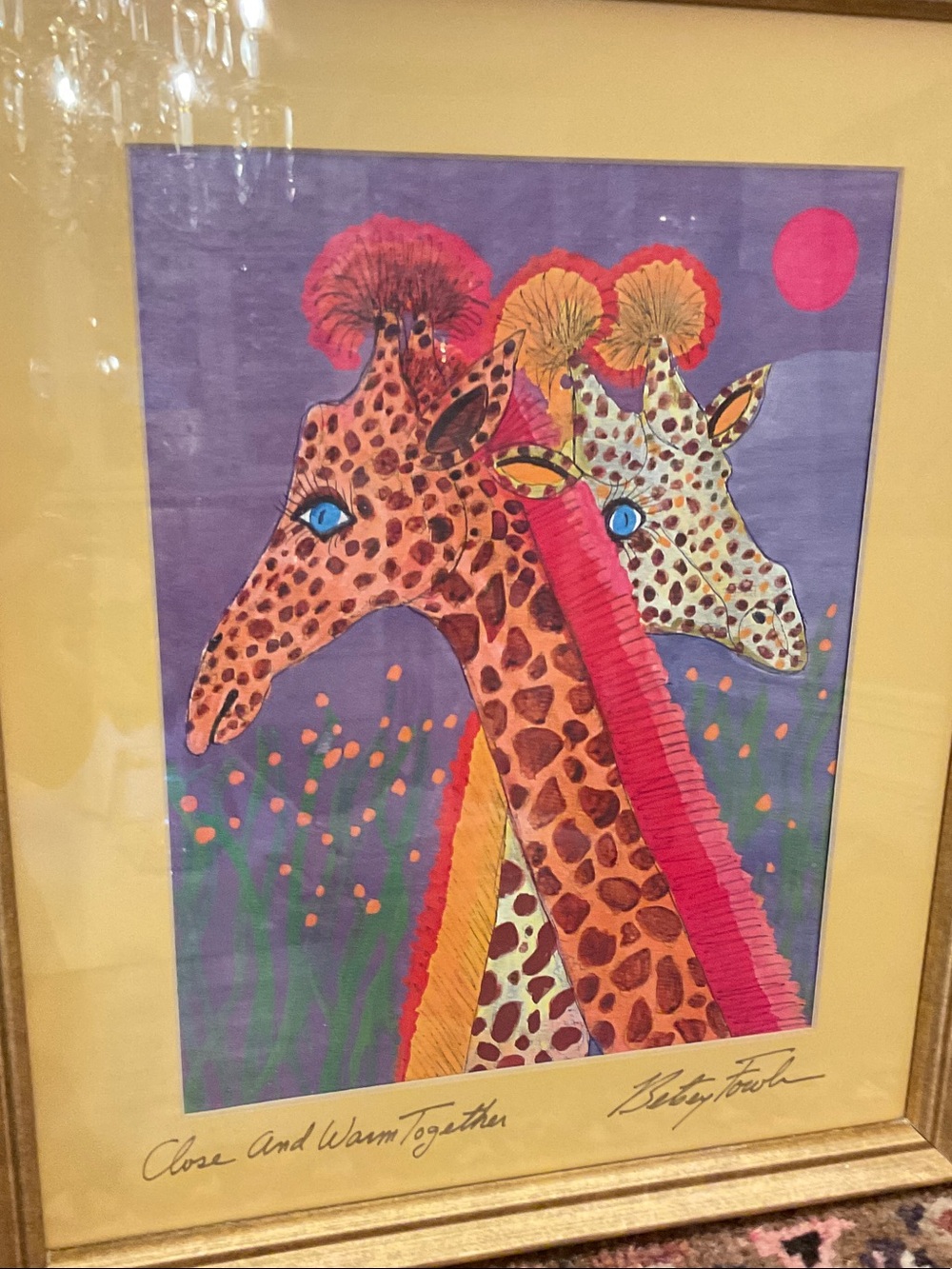 Framed & signed Betsy Fowler art. 11.5” x13.5”. Mint. Print? Actual painting?